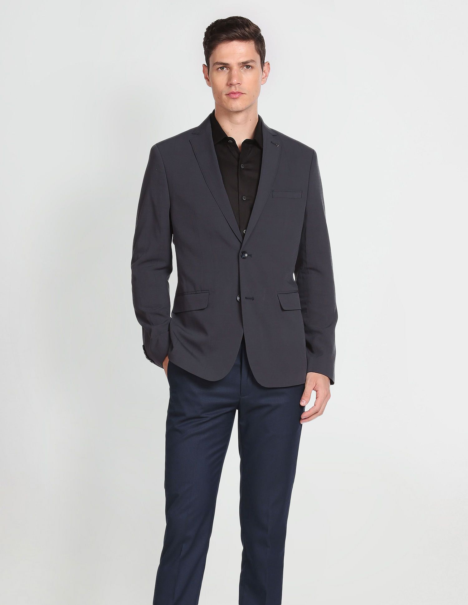 arrow Men Solid Single Breasted Formal Blazer-picture-17