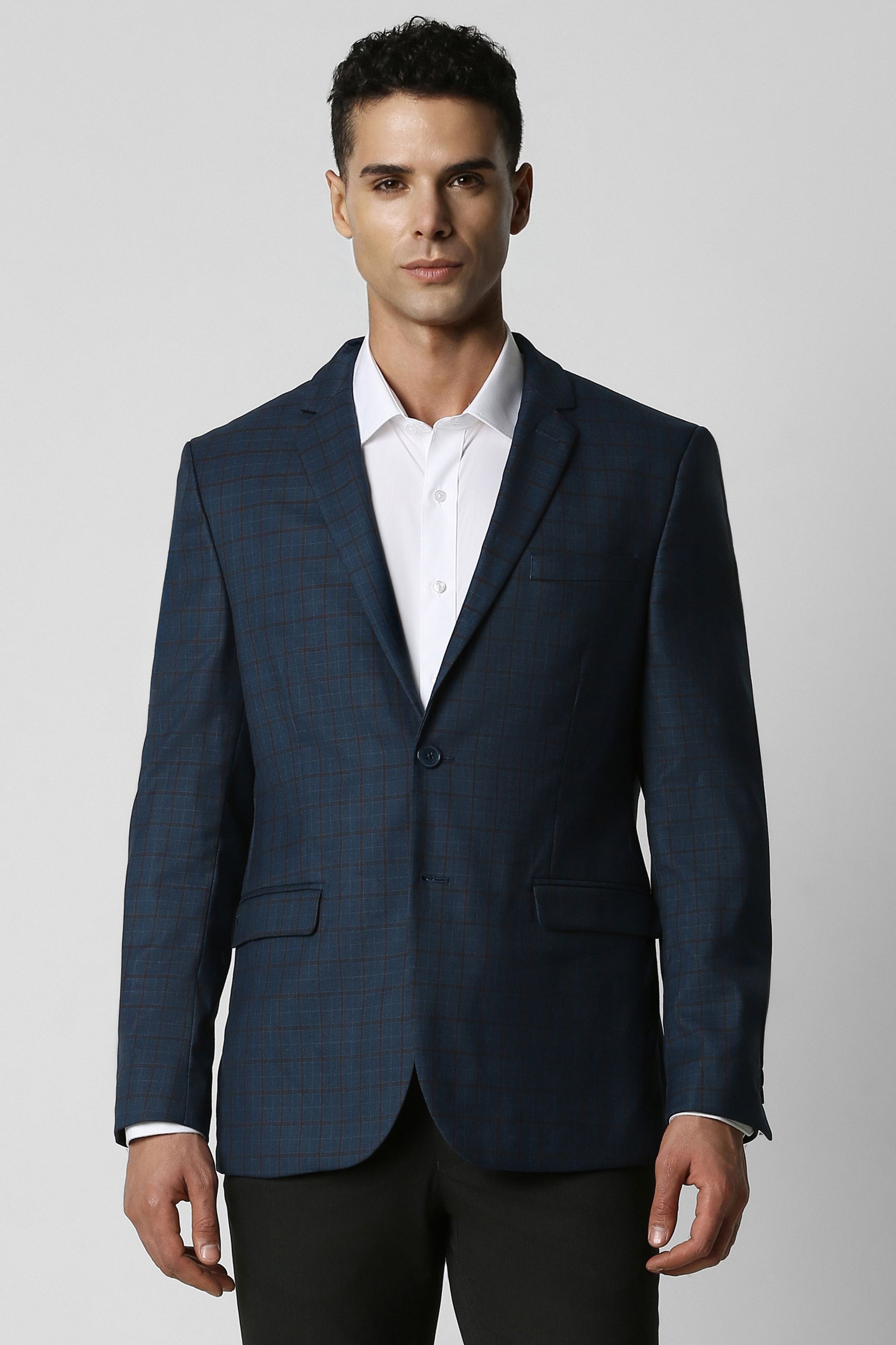 van heusen Men Checkered Single Breasted Formal Blazer-picture-45