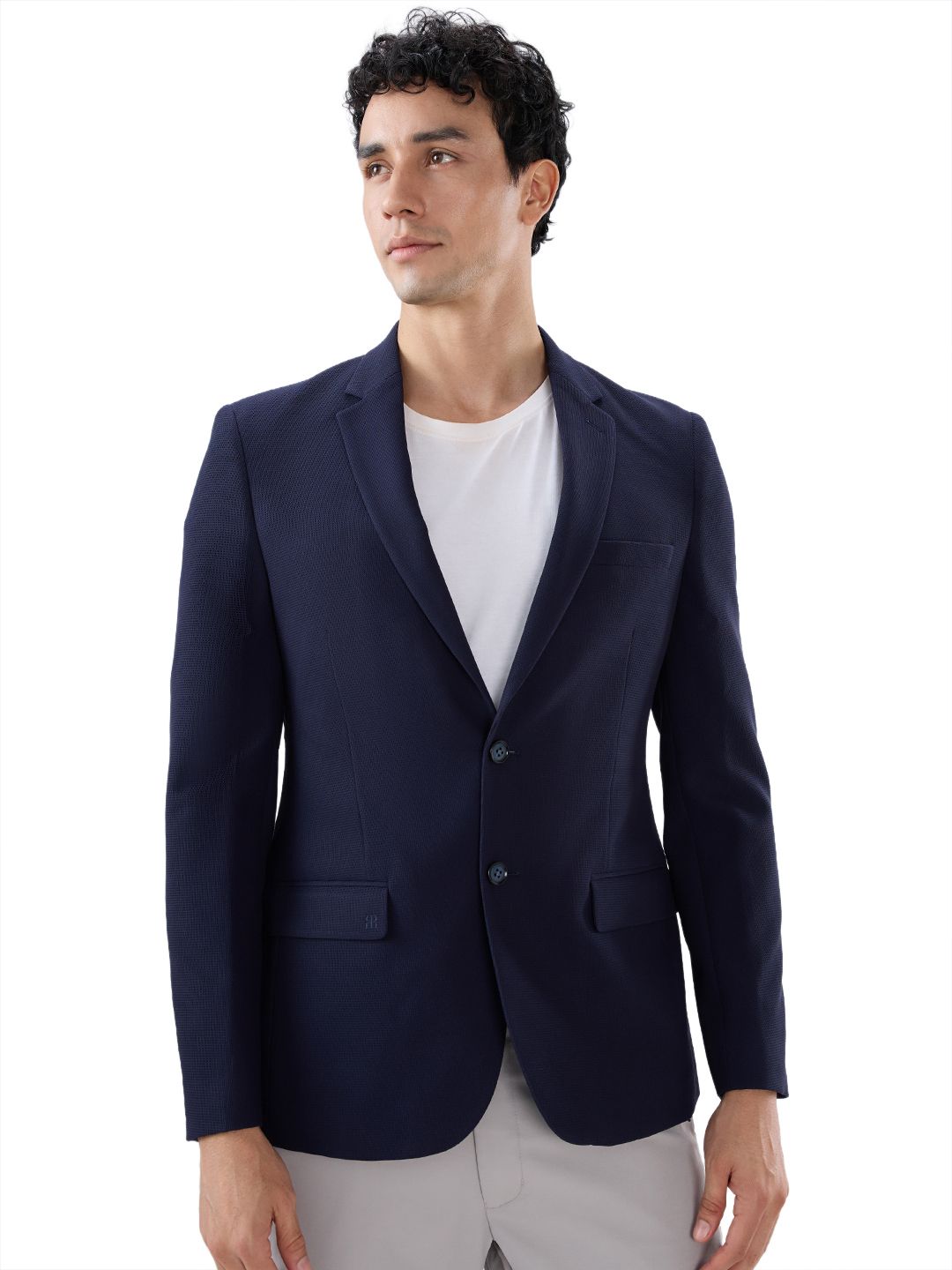 raymond Men Solid Single Breasted Formal Blazer-picture-42