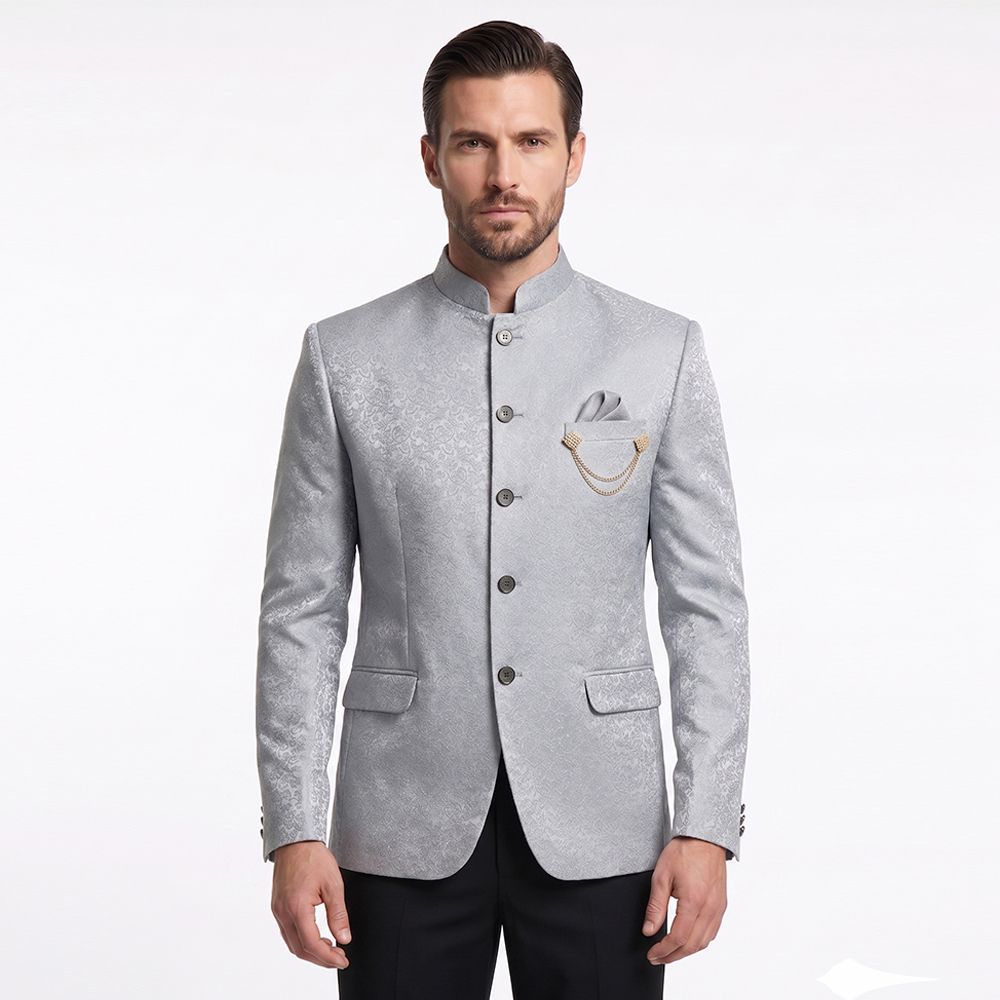 blazer world Men Self Design Bandhgala Festive, Wedding, Festive & Wedding Blazer-picture-18