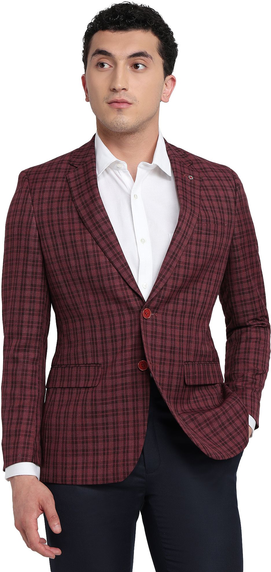 raymond Men Checkered Single Breasted Formal Blazer-picture-24