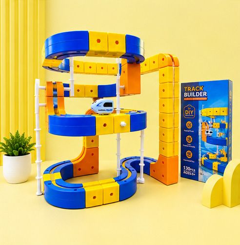 zecommerce 130 PCS DIY Track Builder Racing Toy Set with Flexible Tracks & Mini Car-picture-18