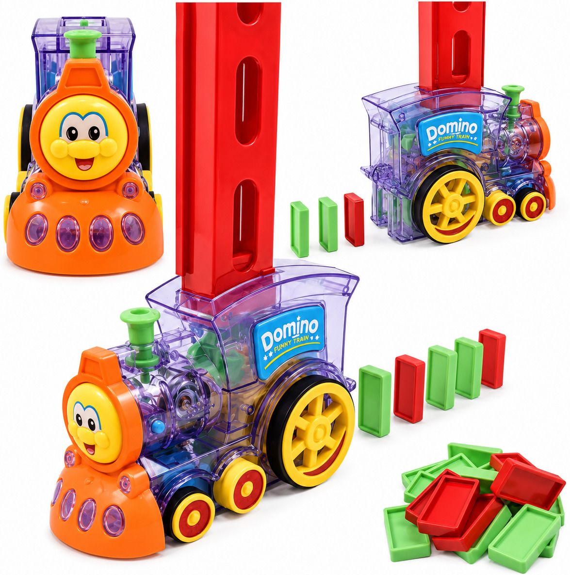 mynzo world Automatic Domino Train Set with Lights & Sound Educational Toy for Kids-picture-25