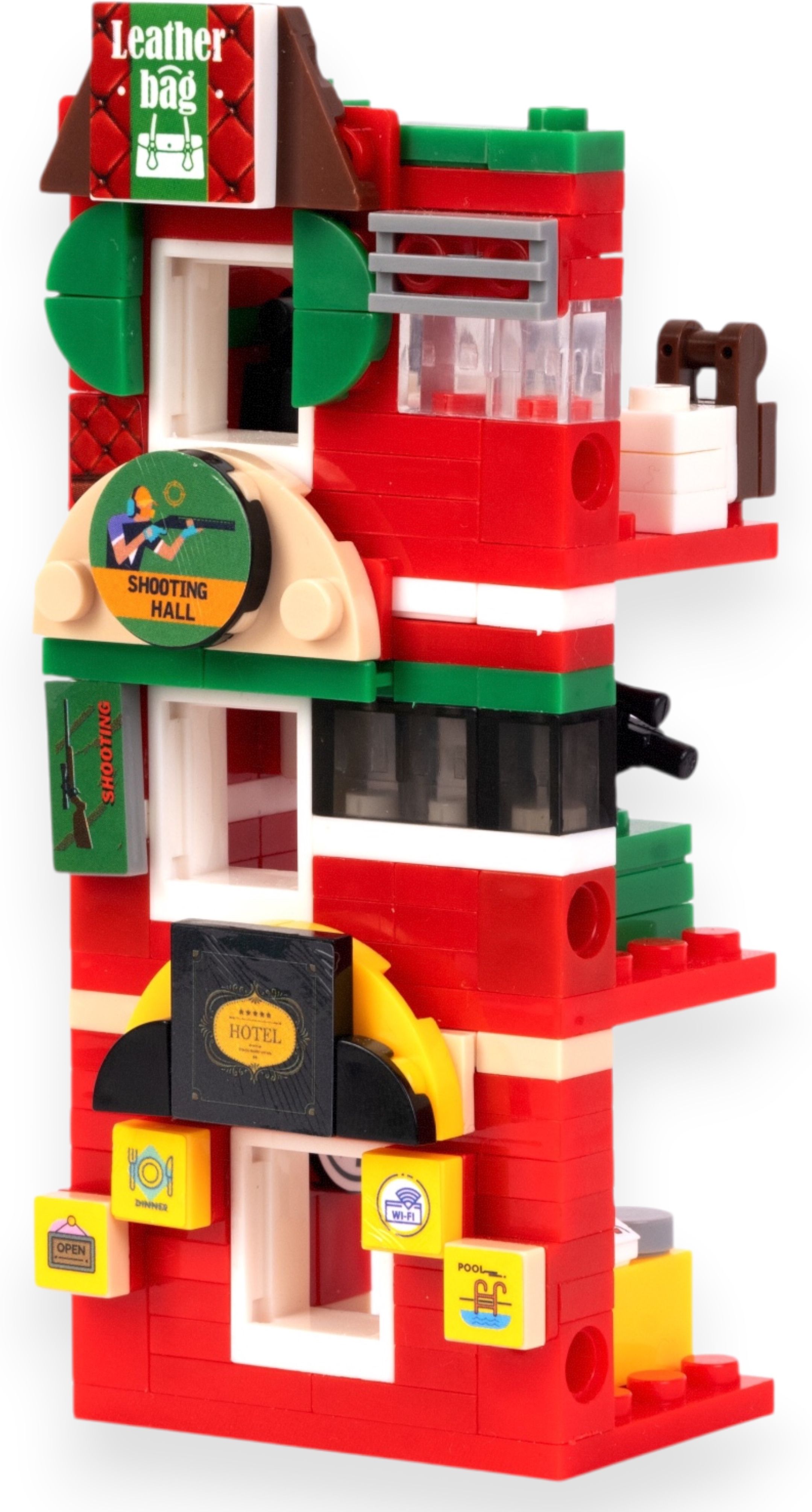 toymersive Red Hub Shop Building Block DIY Construction Toy Play Set for Kids & Adults-picture-11