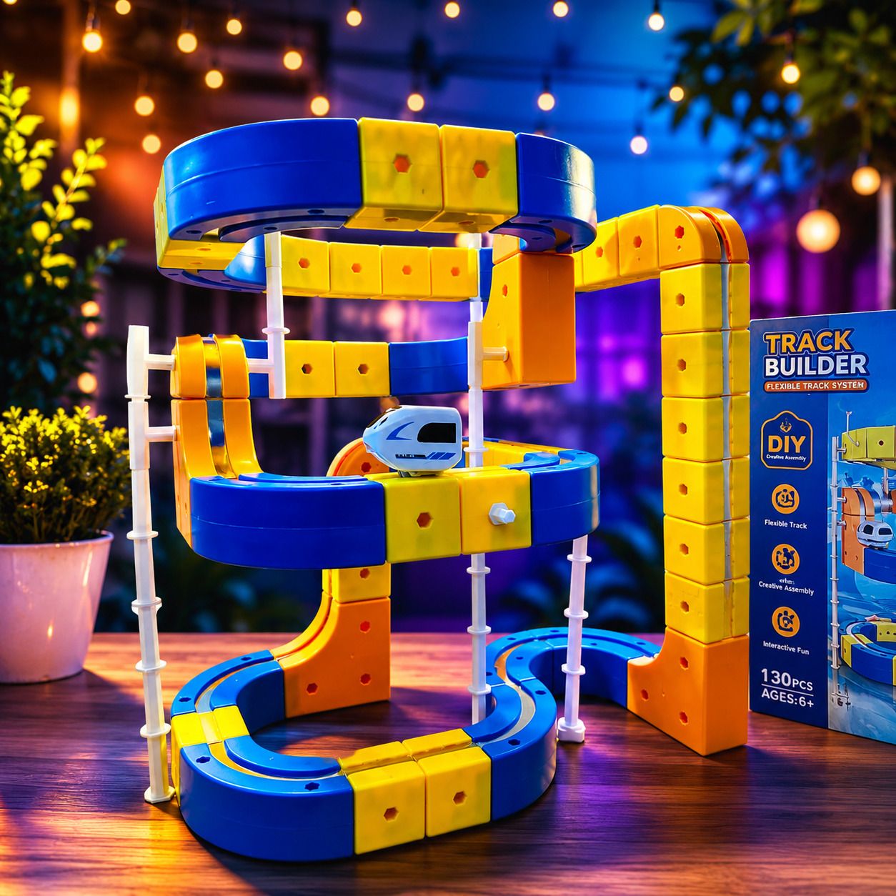 zecommerce DIY Flexible Track Builder Toy Set with Mini Car | 130 Pieces for Kids 6+-picture-46