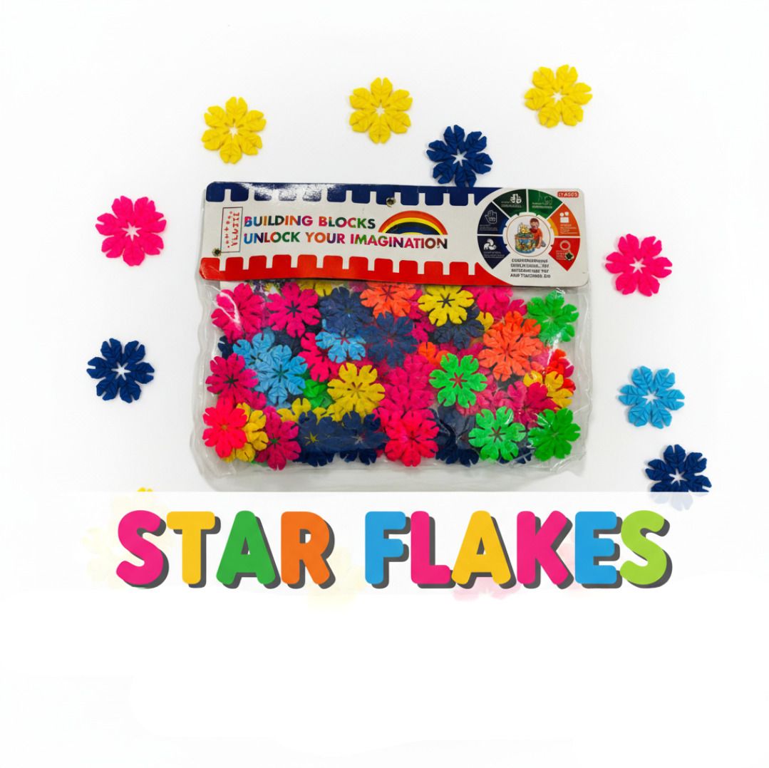 toybeex Star Flakes Building Blocks Set – 80 Pieces Educational Construction Toy-picture-10