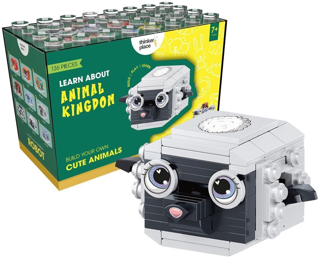 thinkerplace 9-in-1The Animal Kingdom Sheep (136 Pieces) Building Block Set for Kids Age 6+-picture-34