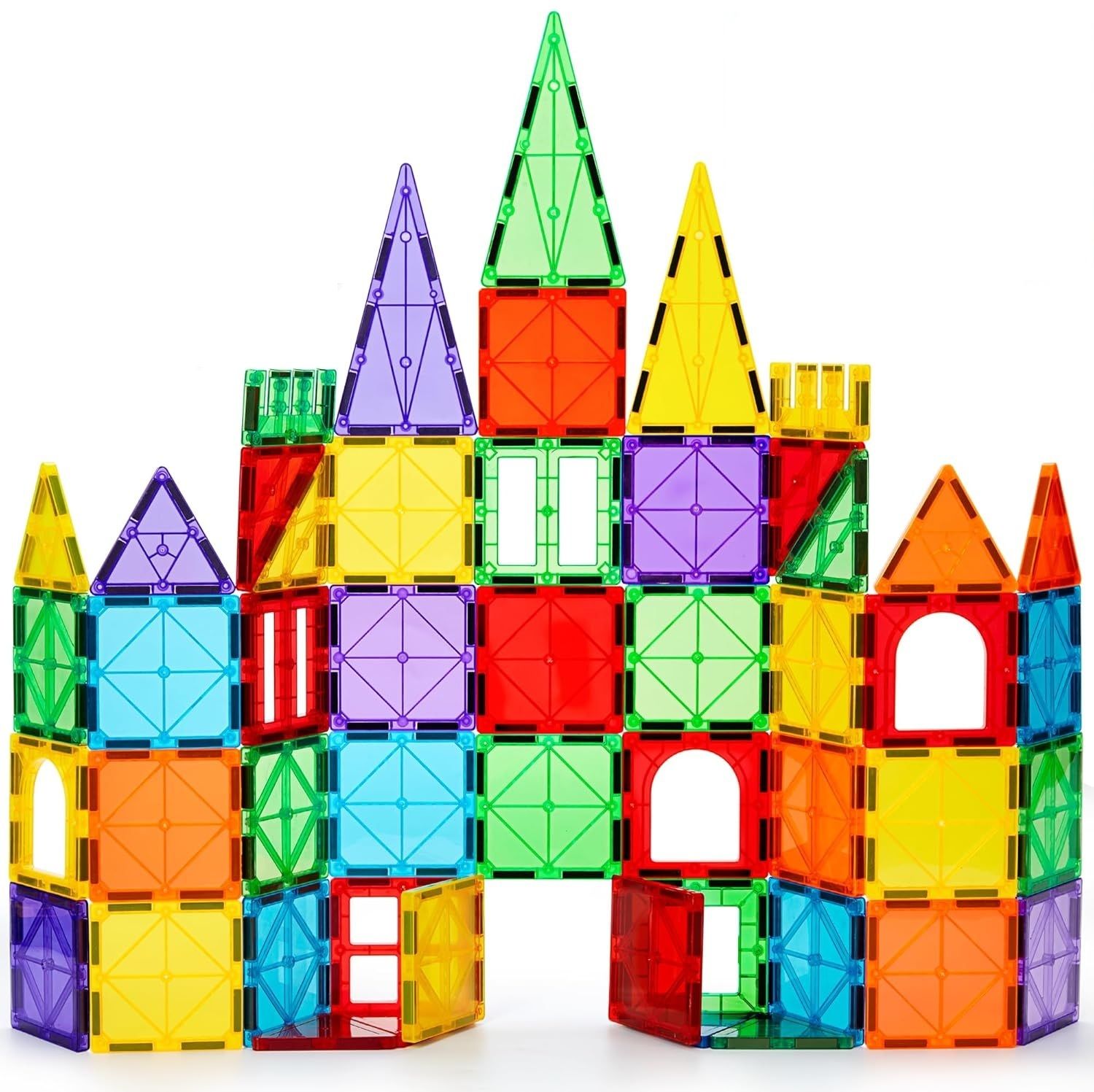 Magnetic Tiles Set 26 Pcs Construction Blocks Toy for Boys Girls Kids-image-46