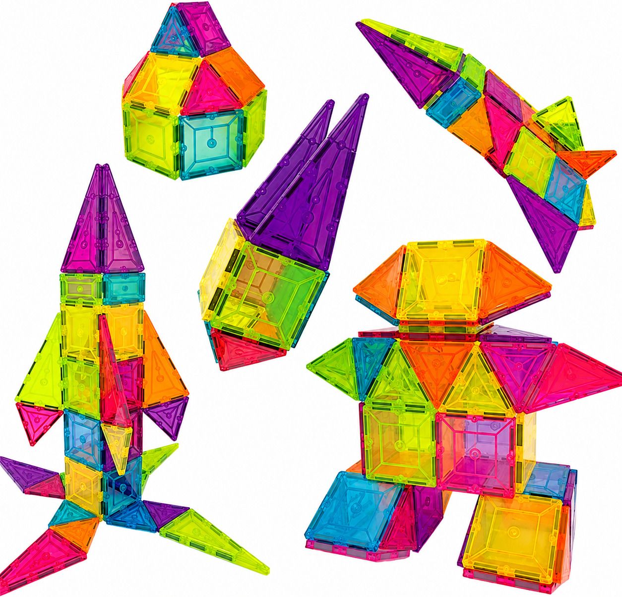 learn with fun 16 Pcs Magnetic Tiles Educational Building Blocks Toy for Kids Age 3+-picture-32