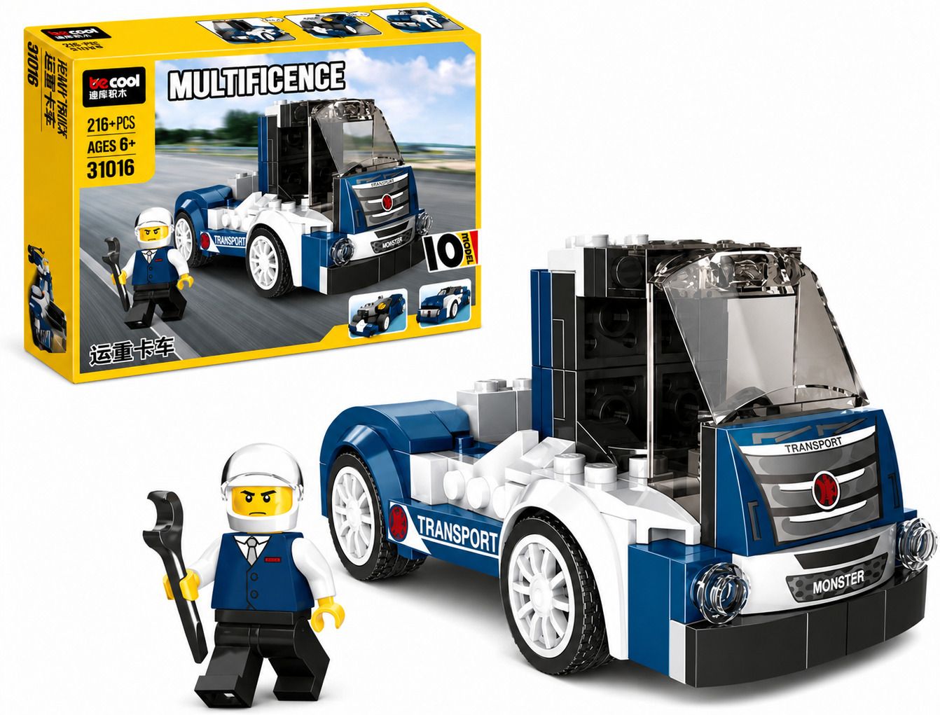 toyrentto 10 in 1 Heavy Truck Building Blocks Set 216 Pieces Toy for Kids Age 6+ Years-picture-47
