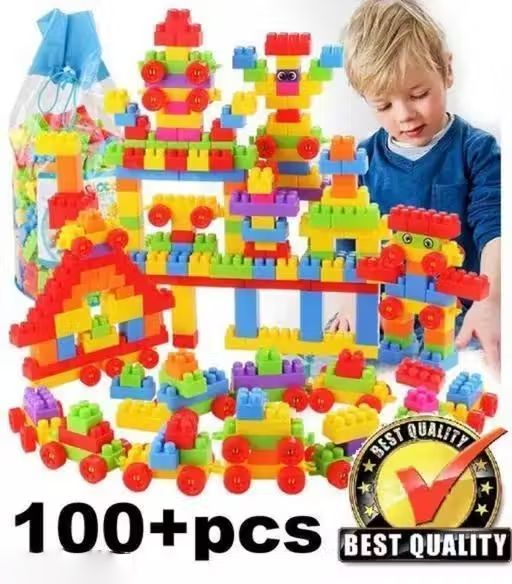 Attractive Kids Medium Sized Building Blocks with Smooth Rounded Edges-image-9