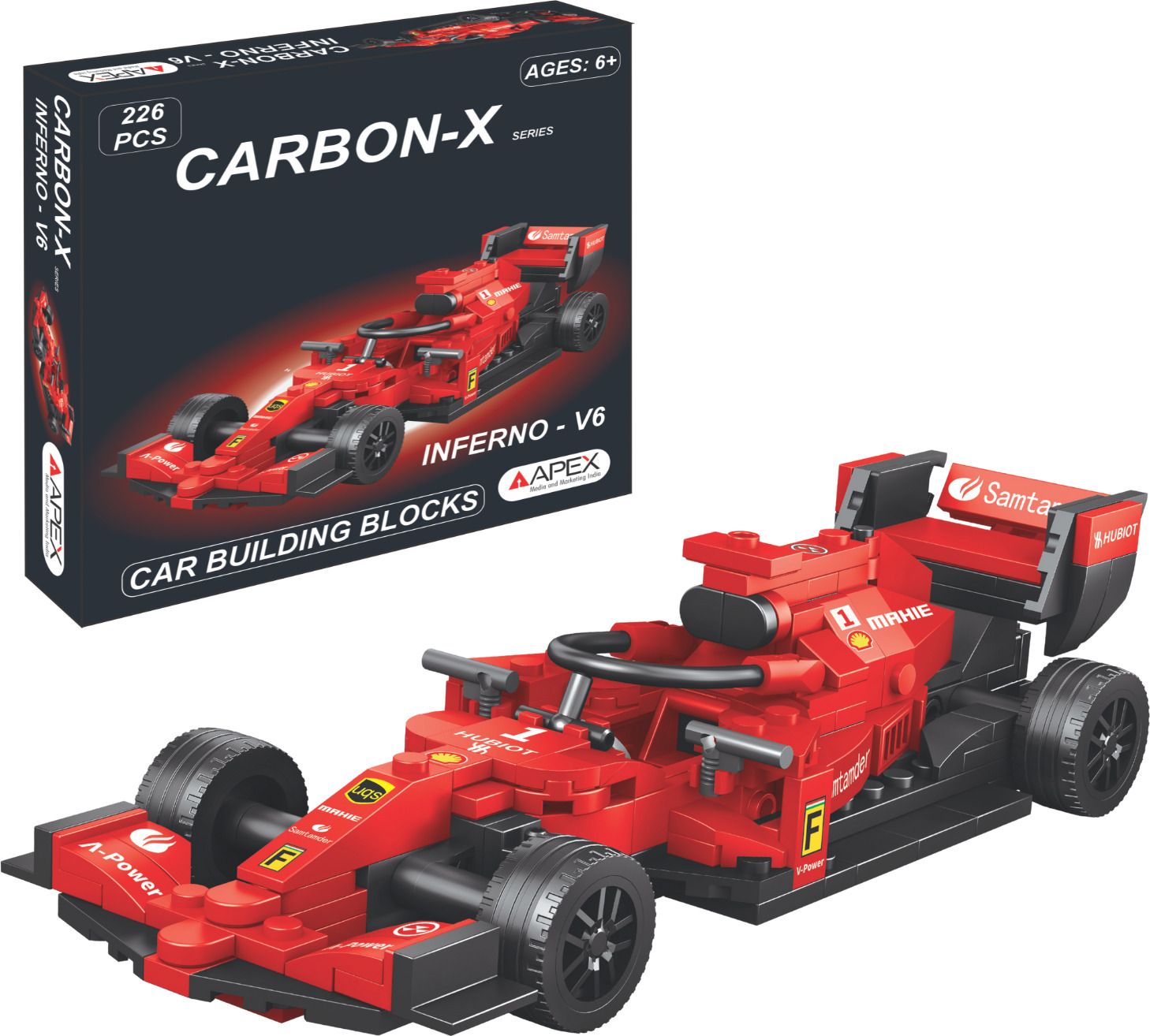 apex media and marketing india CARBON-X INFERNO V-6 226 Pcs Car Blocks | Stem Model Kit for Kids 6+-picture-19