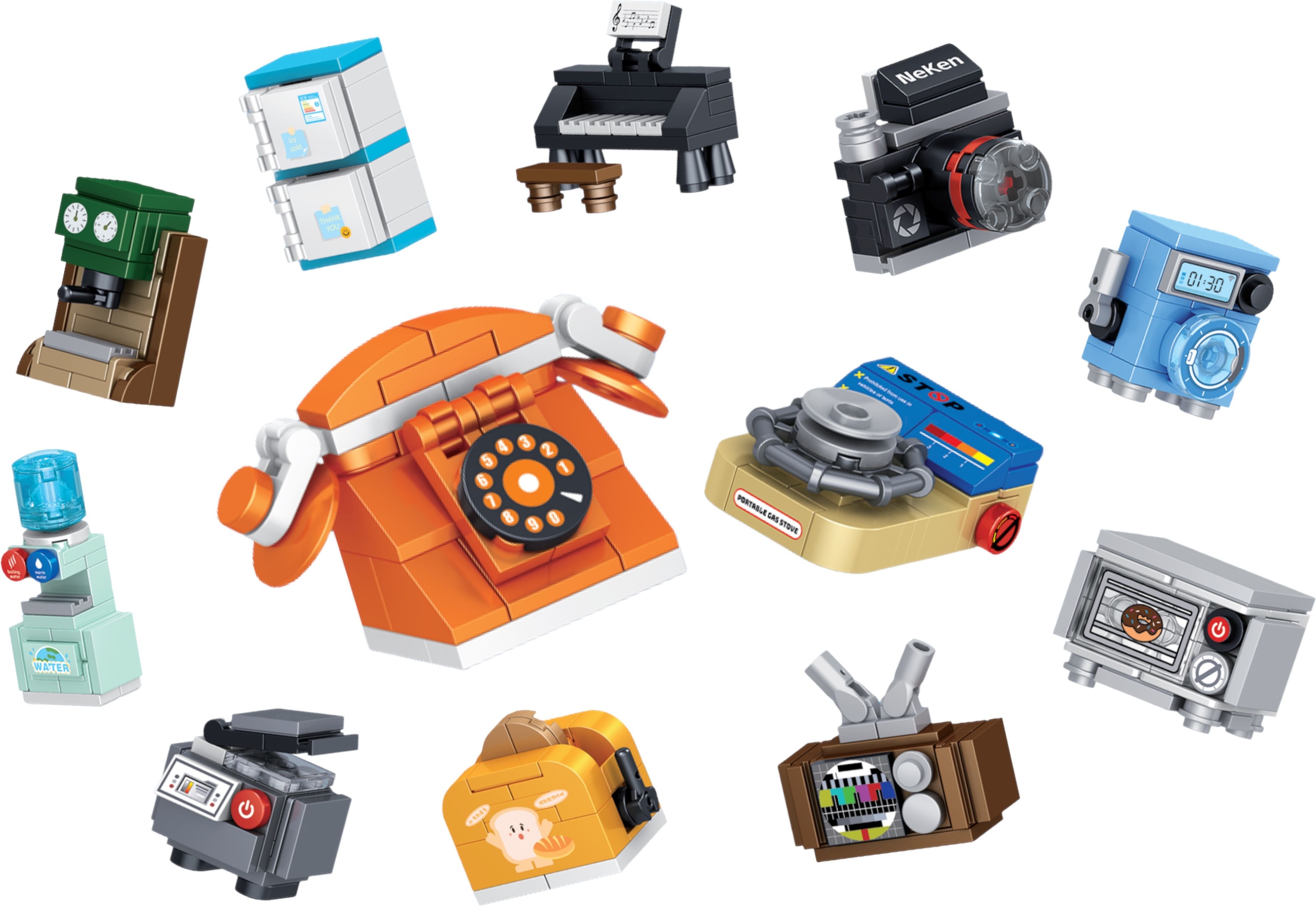 Mini Home Essentials 12in1 Appliance Miniature Building Blocks DIY Toy Playset-image-11