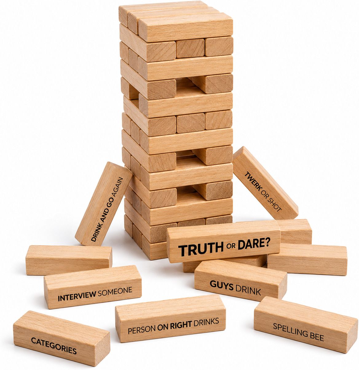 Wooden Jenga Game 42 Blocks for Kids & Adults Tumbling Tower Game Indoor Toys-image-44