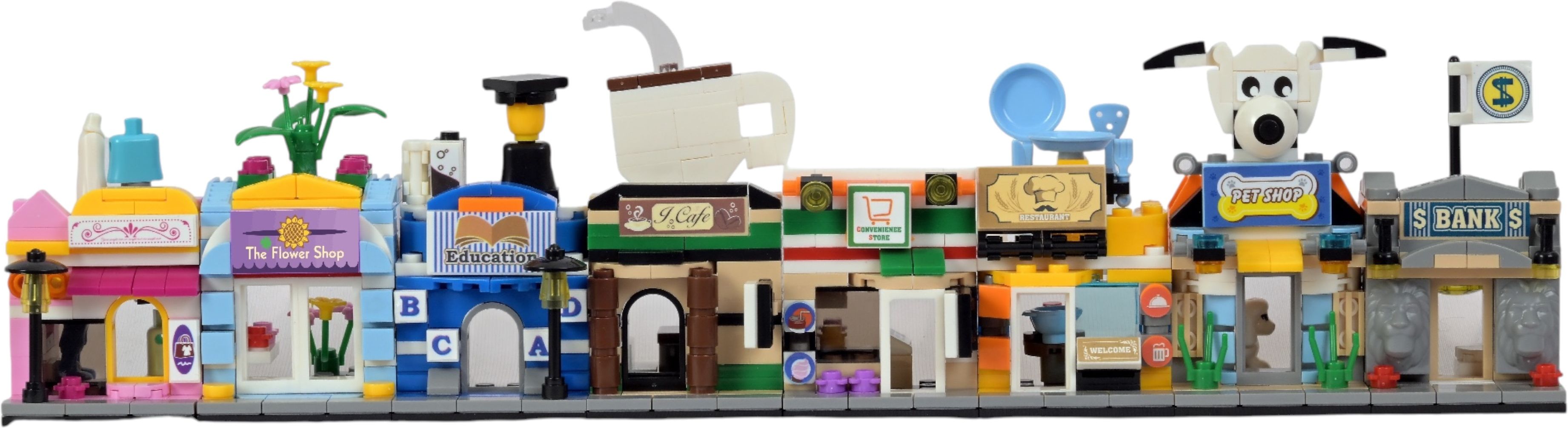 toymersive City Essentials Full Set Modular Street Shop Building Blocks Toy Play Set-picture-19