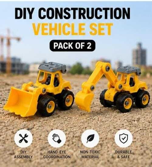 DIY Construction Vehicle Toy (Pack of 2 + Screwdriver)- Educational Assembly Toy-image-6