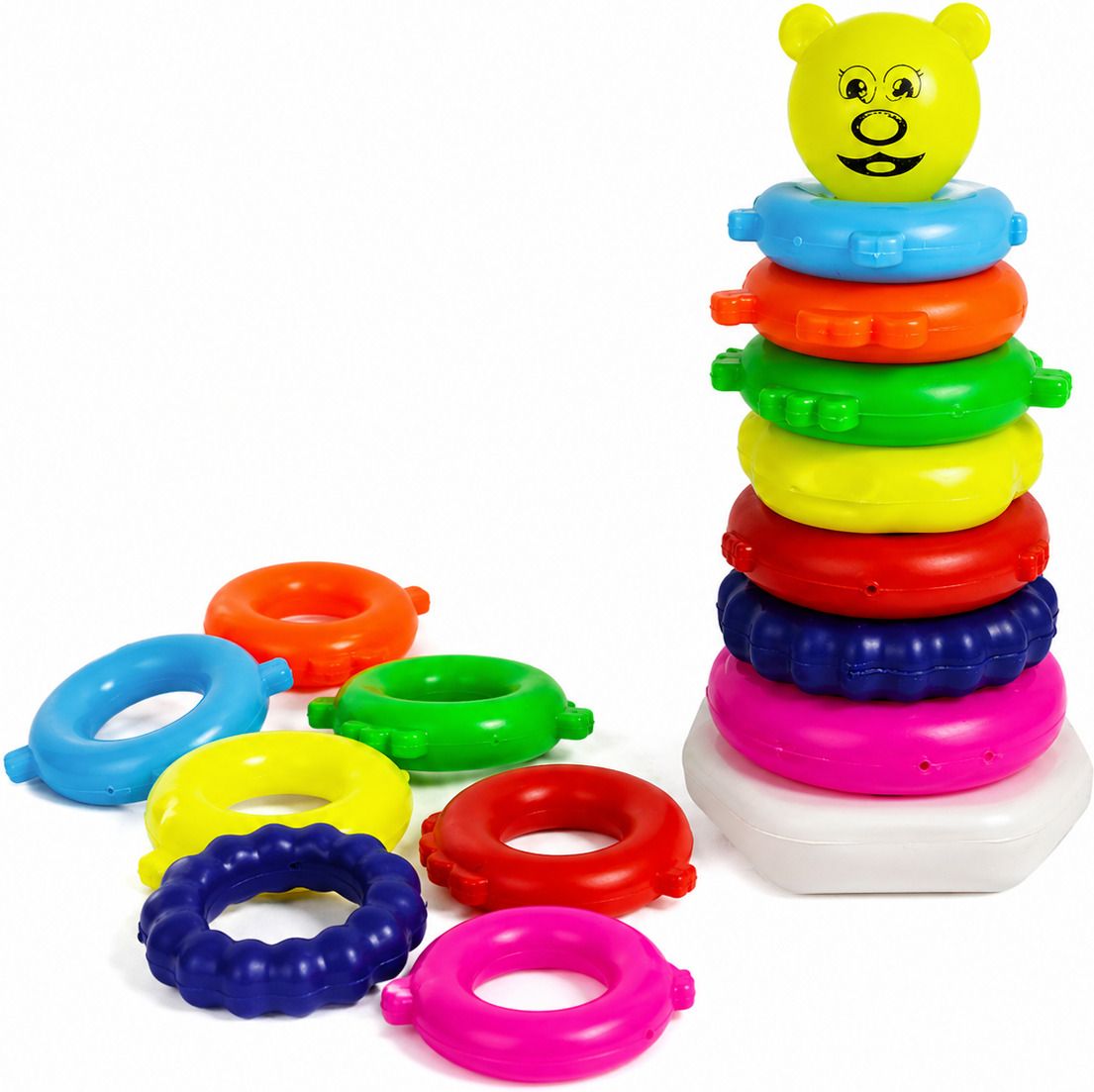 Jambo 7 Ring Stacking Toy for Babies & Toddlers | Colorful Bear Ring Stacker-image-13
