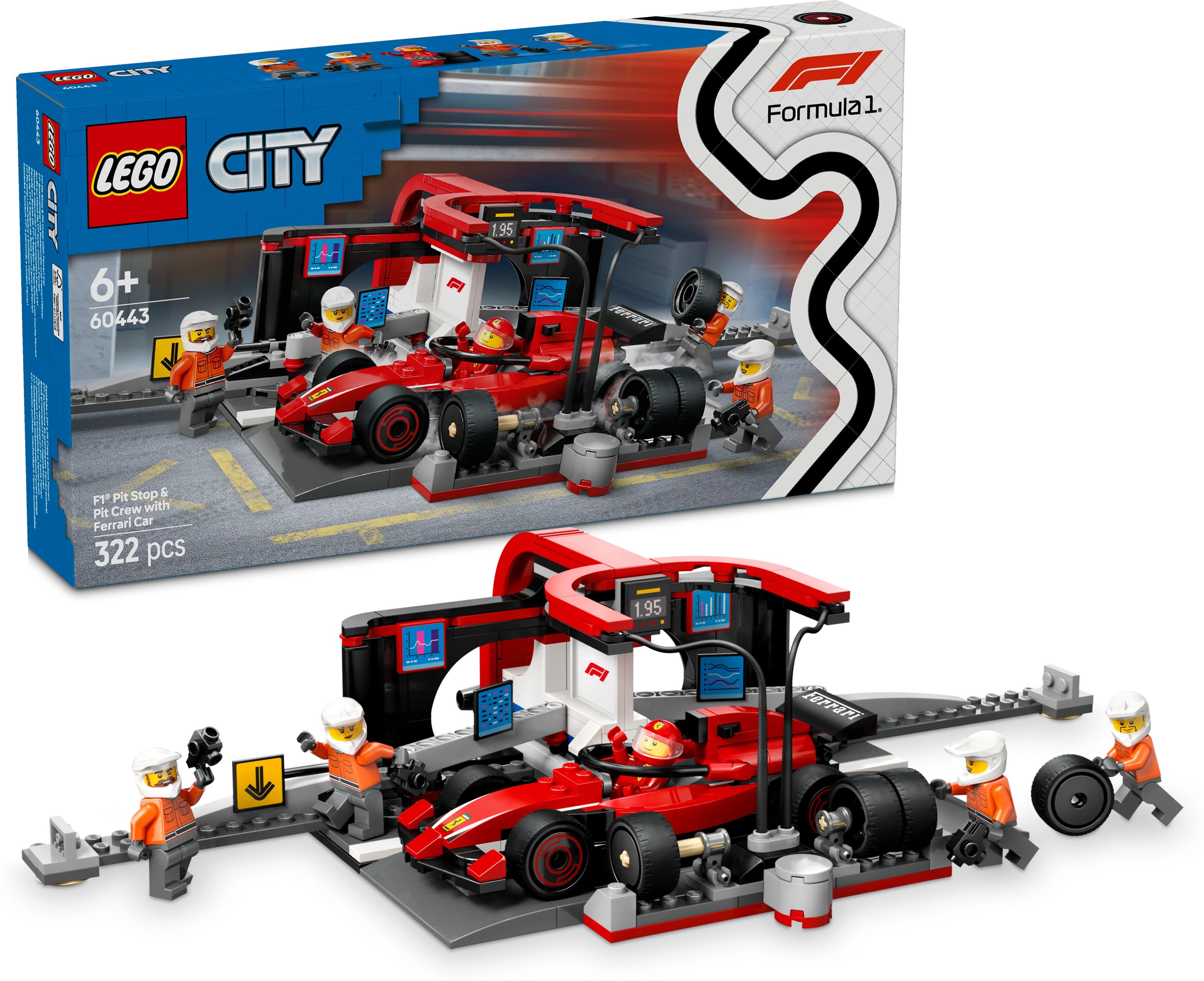 City F1 Pit Stop & Pit Crew with Ferrari Car Racing Vehicle Toy 60443-image-11