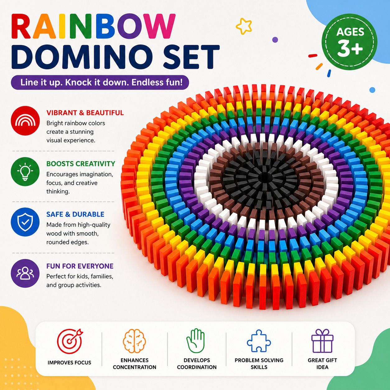nutshell 120 PCS Colorful Wooden Domino Blocks Set for Kids Educational Toy-picture-48