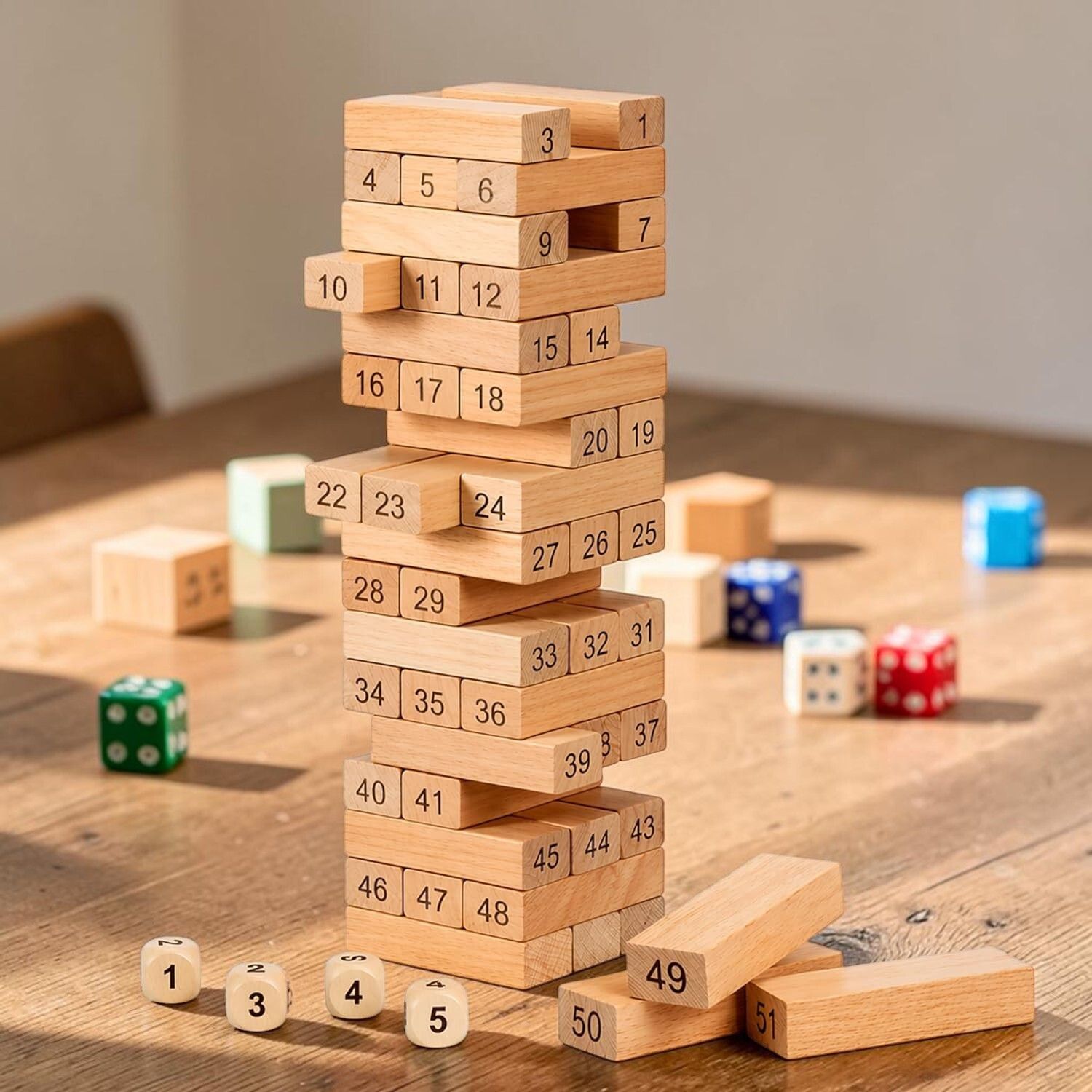 maa momai toys Classic Wooden Tower Balance Game for Family Fun-picture-19