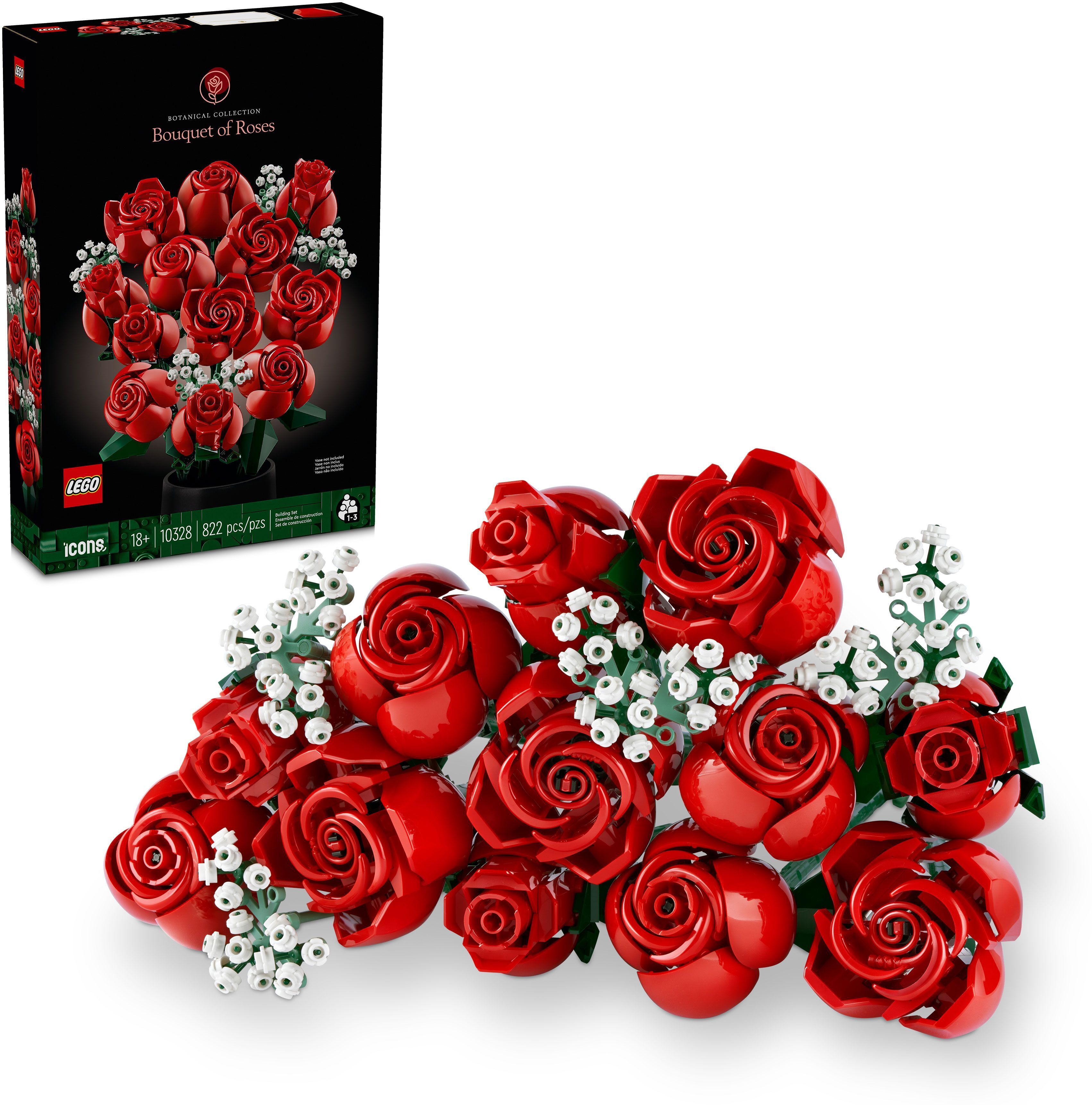 Icons Botanical Collection - Bouquet of Roses Building Set 10328 ( 822 Pieces)