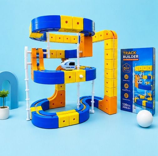 zecommerce Kids DIY Flexible Track Builder Construction Toy Set with Car | 130 Pieces-picture-15