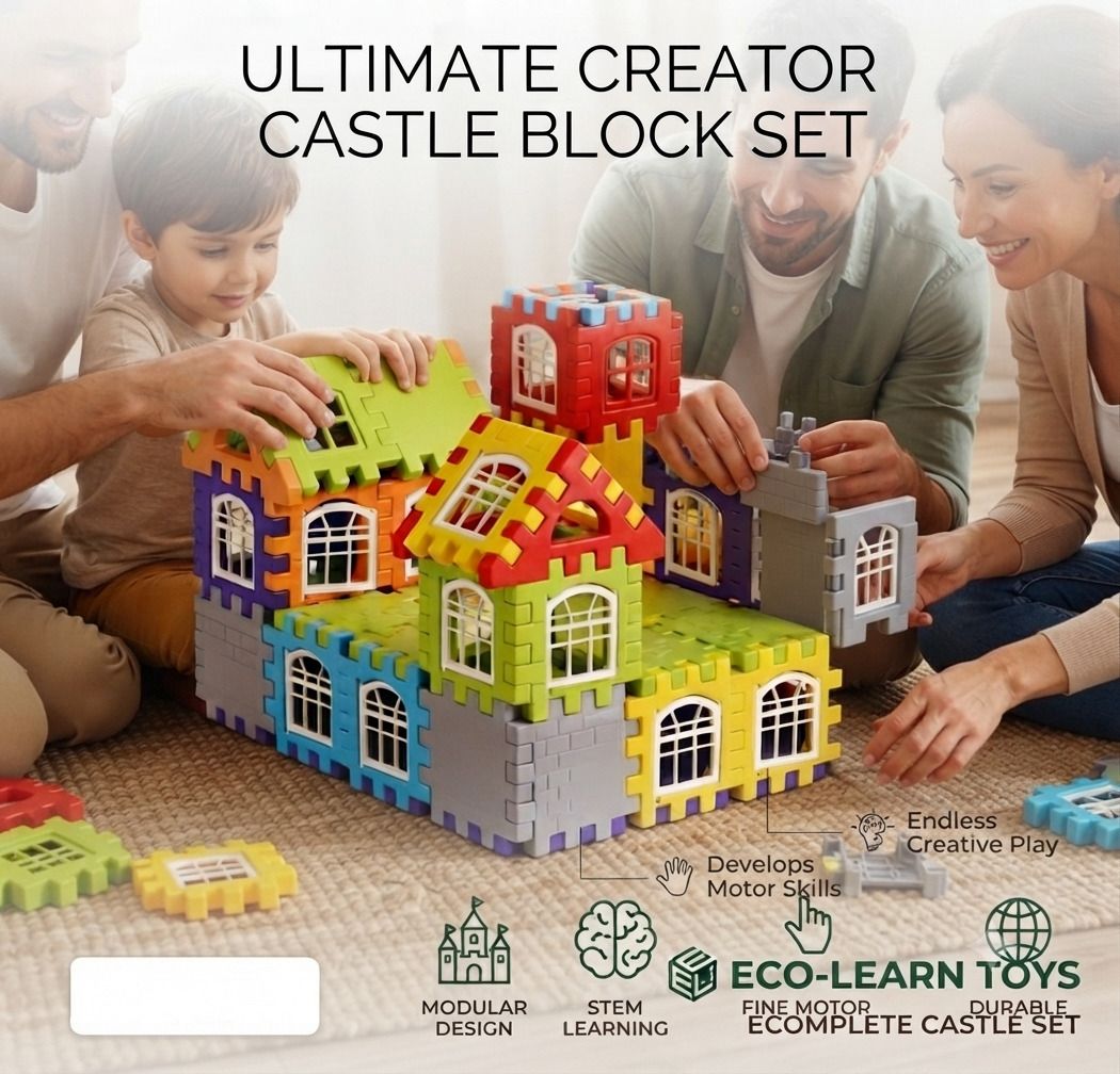 arizon House 52 PCS Educational Building Blocks Toy Set for Kids Creative Construction-picture-14