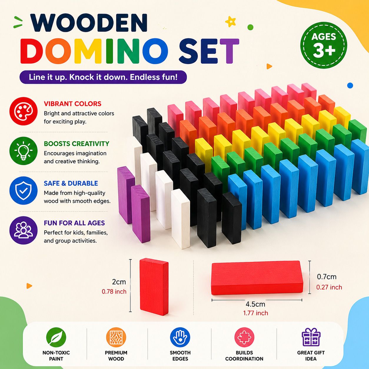 nutshell Kids Wooden Domino Blocks Set 120 PCS Educational Toy-picture-29