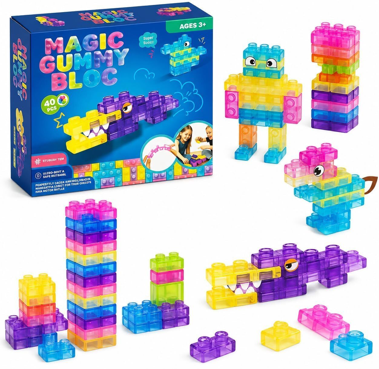 sse toy 20 Pcs Premium Building Blocks Soft Flexible STEM Educational Toy for Kids-picture-37