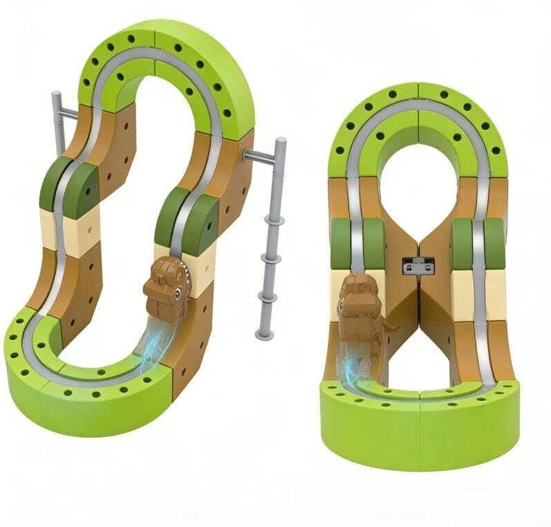 130 Pcs Magnetic Track Car Set STEM Construction Toy with Electric Train-image-41