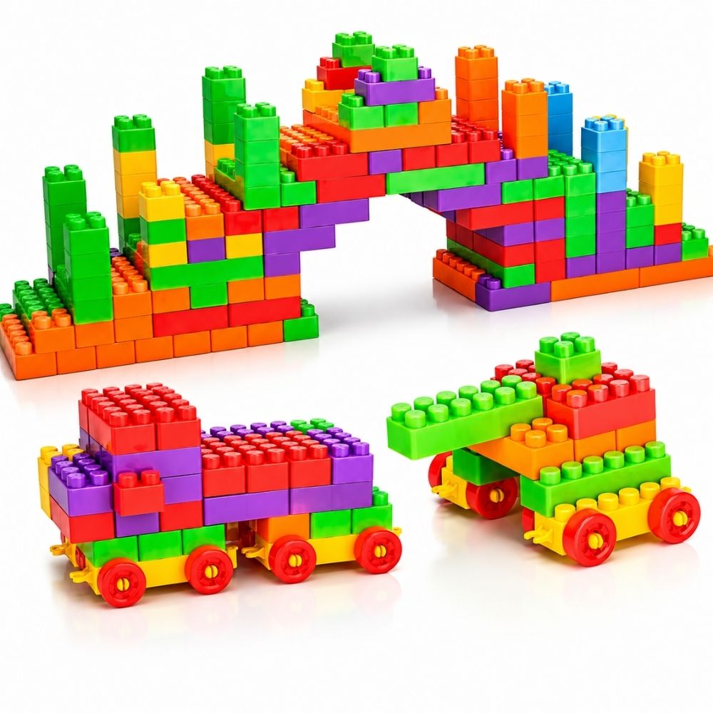 be bright Building Blocks with Wheels for Kids | Multicolor Big Blocks Construction Set-picture-11