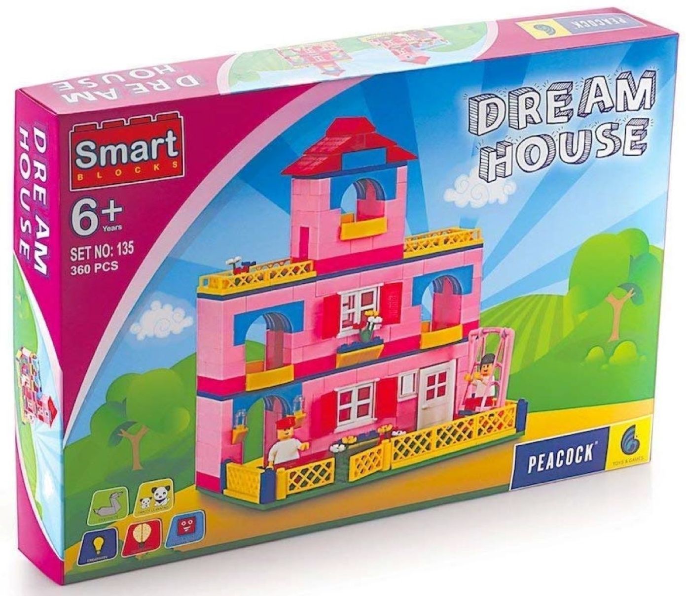 peacock toys & games Peacock Dream House - 135 - 360 pieces - Premium Interlocking Blocks-picture-11