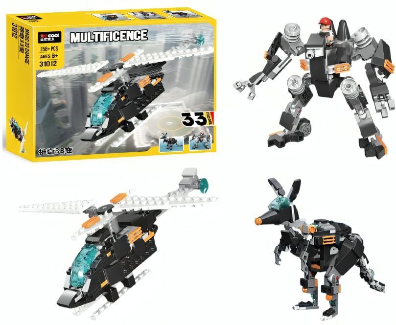 crazybuy 33-in-1 Robot, Jet Building Blocks Set 256+PCS Construction Toy for Kids-picture-28
