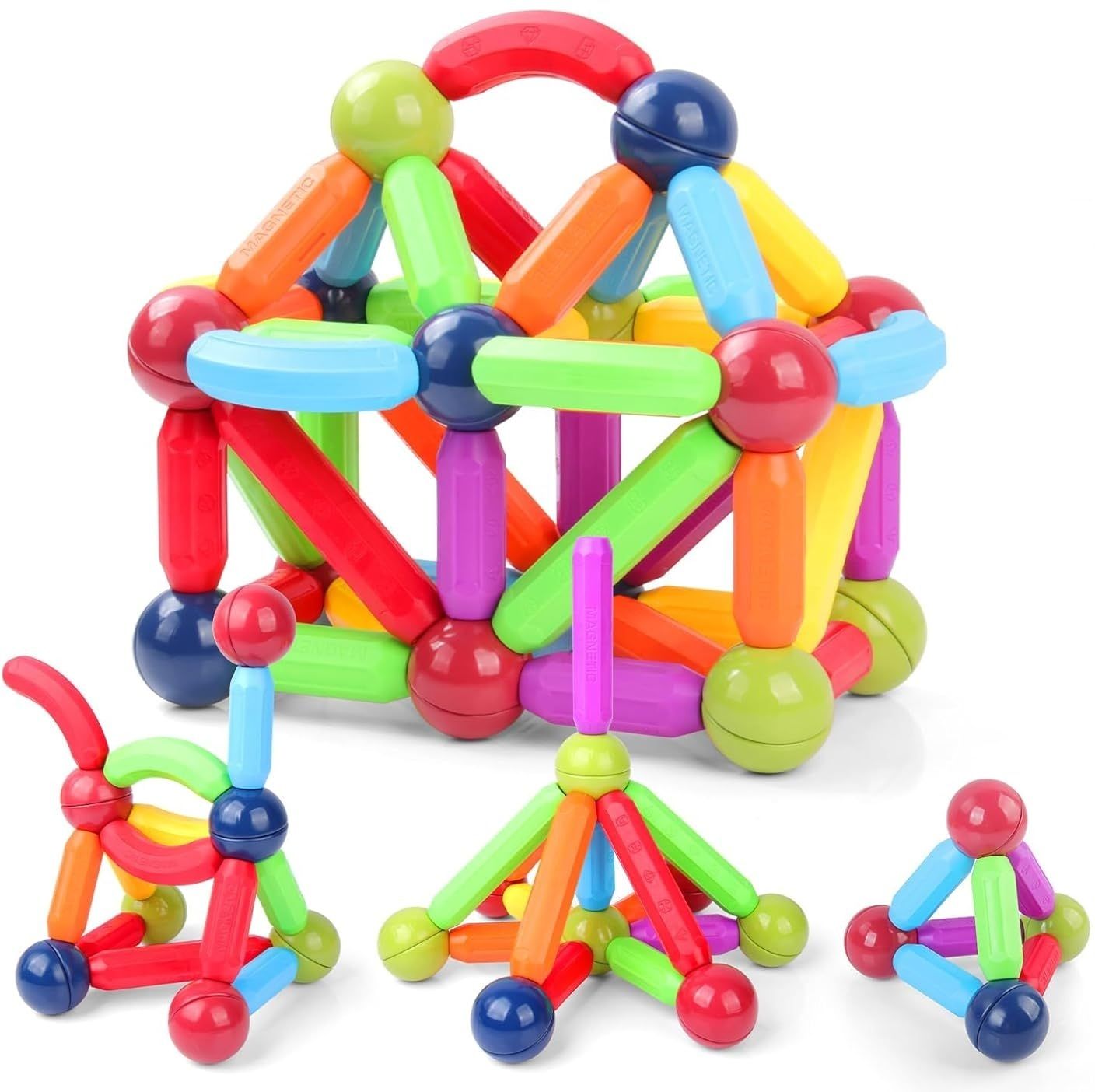 learn with fun Colorful DIY STEM Magnetic Building Blocks Sticks for Kids 25 Pcs-picture-12