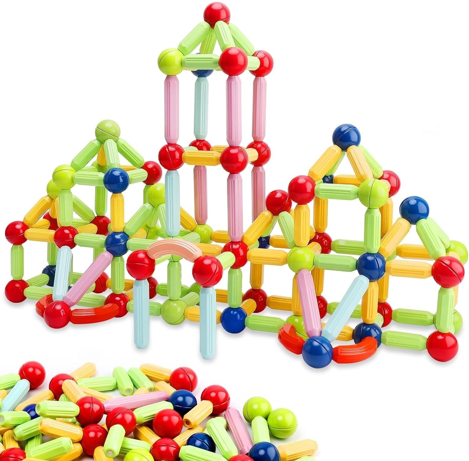 learn with fun Magnetic Stick Blocks for Boys Girls Kids 36 Pcs-picture-14