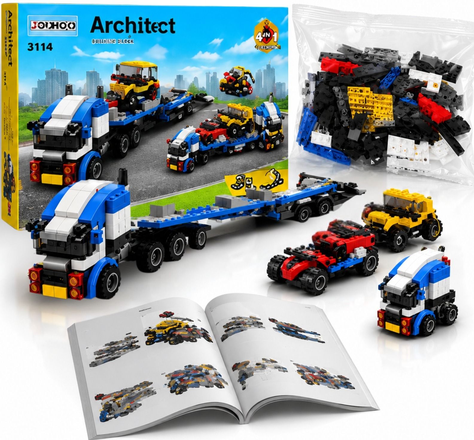chigy wooh 3-in-1 Vehicle Transporter Building Blocks Set-picture-19