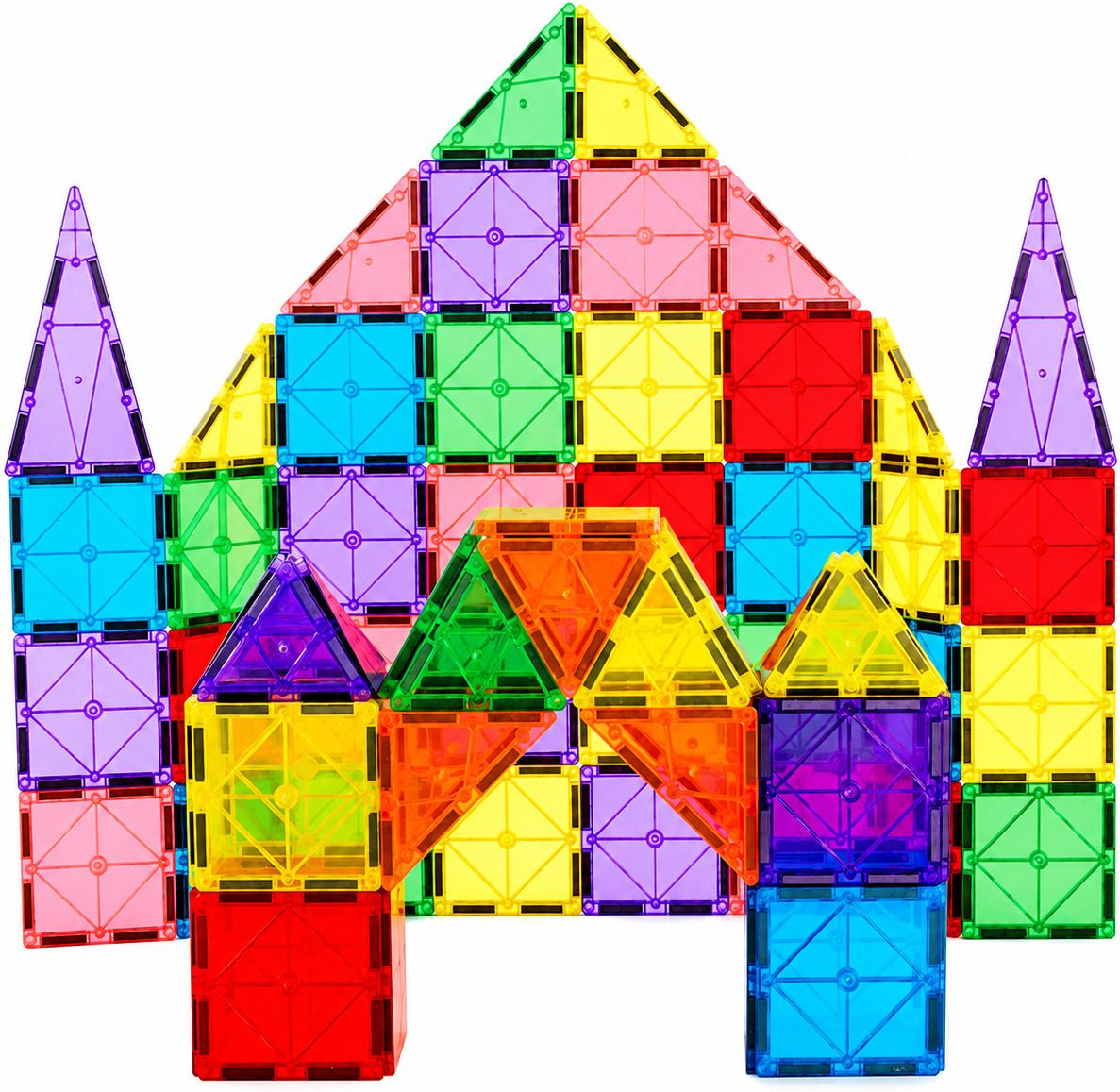 learn with fun 28 Pcs Magnetic Tiles Building Blocks STEM Learning Toy for Kids Age 3+-picture-38