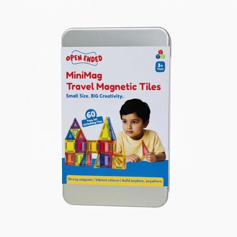 open ended MiniMag Travel 3D Magnetic Building Tiles -60 Piece-picture-30