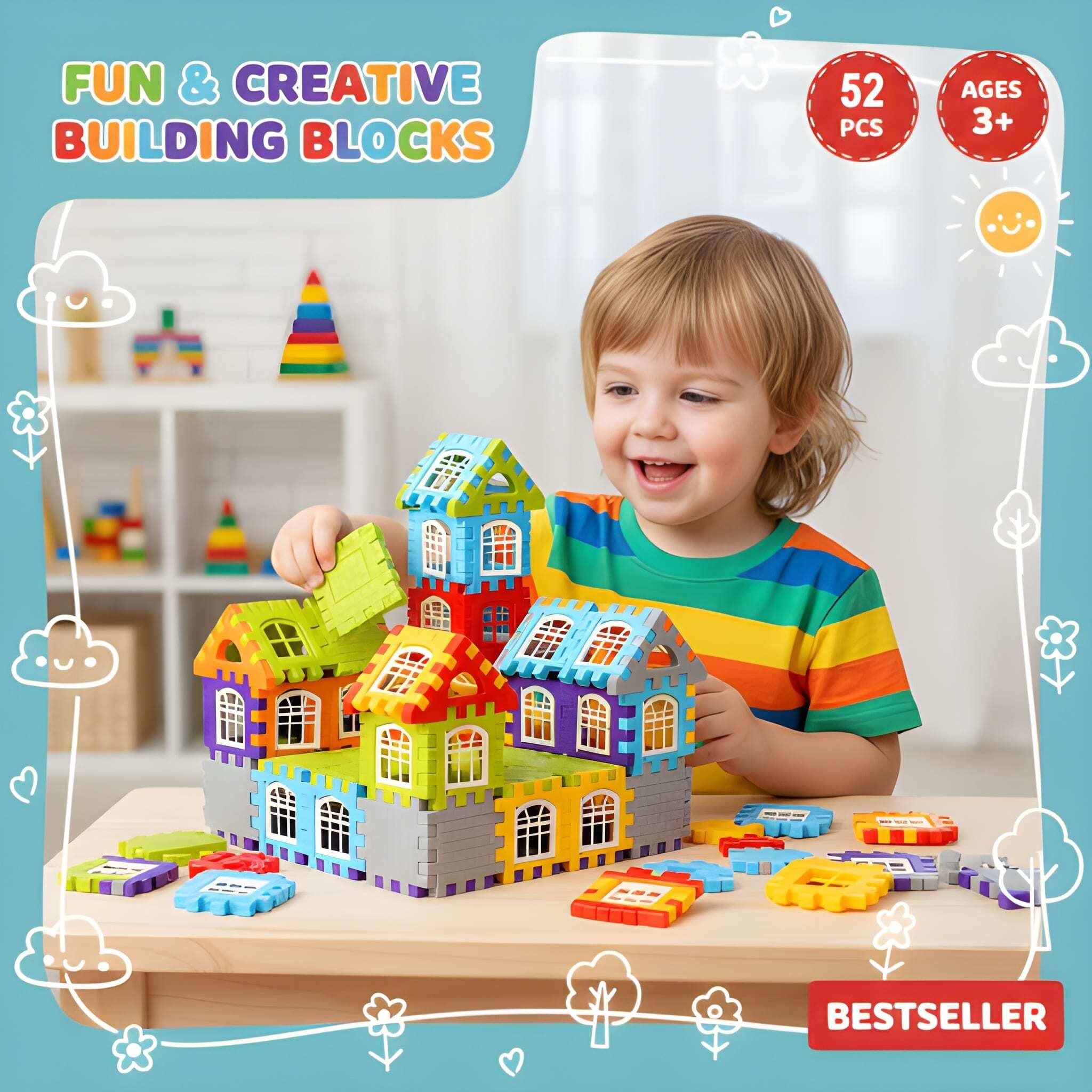 Educative Building Blocks for Kids Puzzle Train Toy Set Blocks-image-21