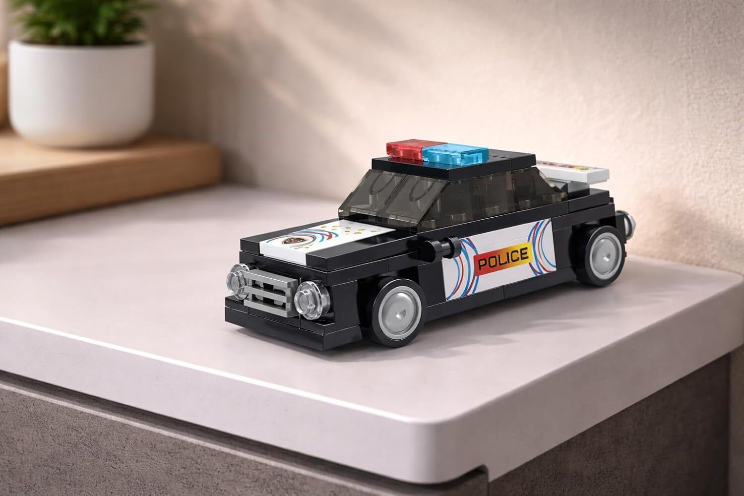 STEM SWAT Pull Back Vehicle Building Blocks Set 67 Pcs Police Truck Toy for Kids-image-43
