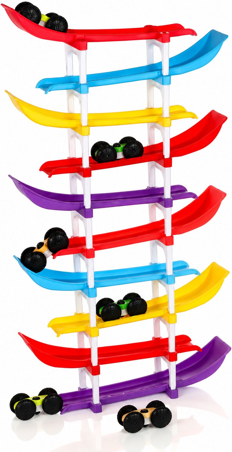 nivzo 10 Level Ramp Racer Toy with 6 Mini Cars | Educational Racing Track Toy For Kids-picture-13
