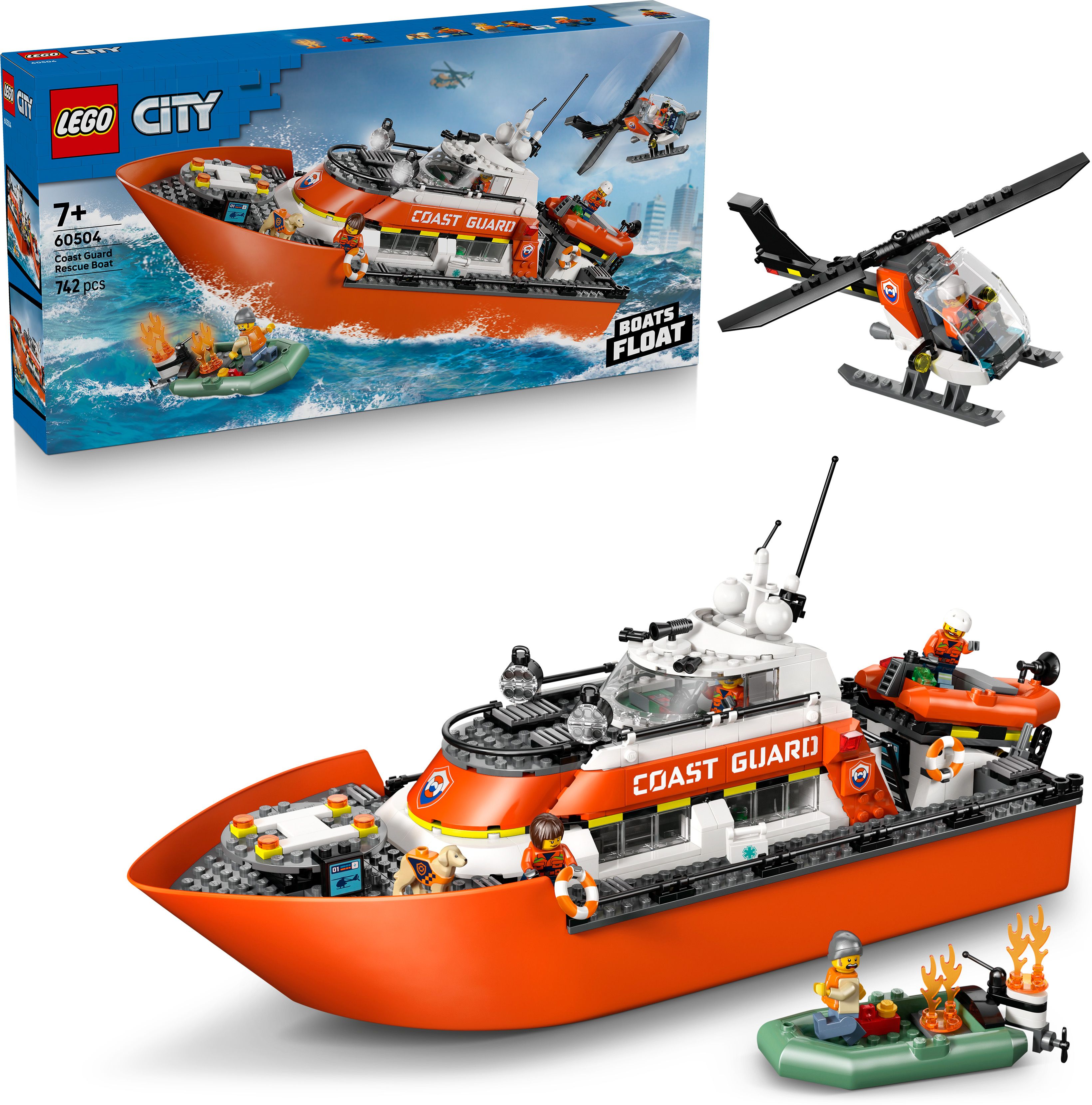 City Coast Guard Rescue Boat & Helicopter Playset 60504