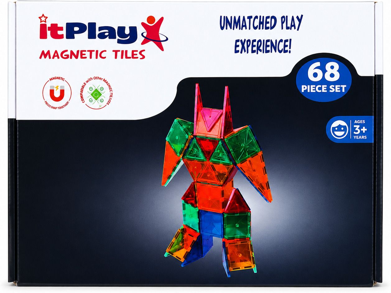 itplay Magnetic Tiles Building Blocks Toy Set (68 Pieces) | Toy for Kids Age 3+-picture-29