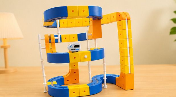 Creative Block Track Adventure Set with Magnetic Car for Boys & Girls-image-4