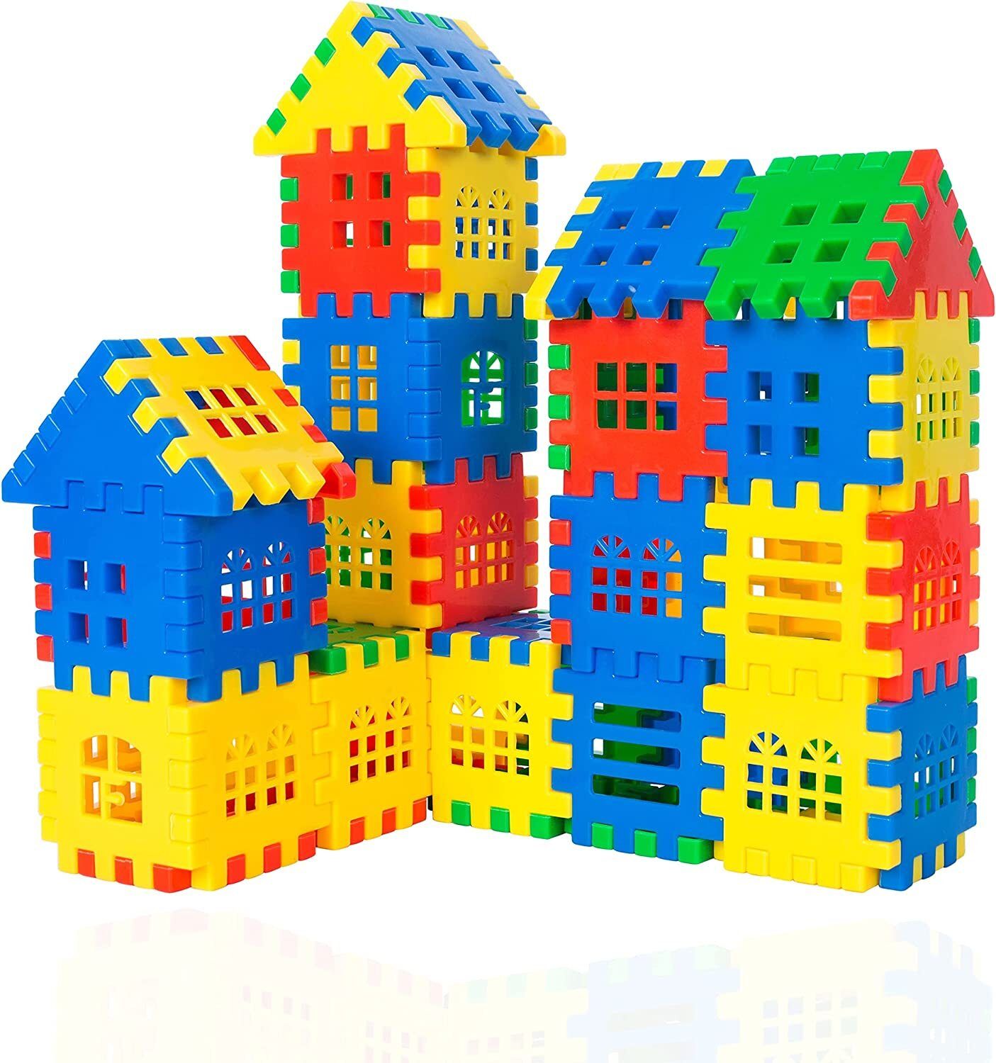 arizon Happy Home House Building Blocks with Smooth Rounded Edges-72+ Blocks-picture-39