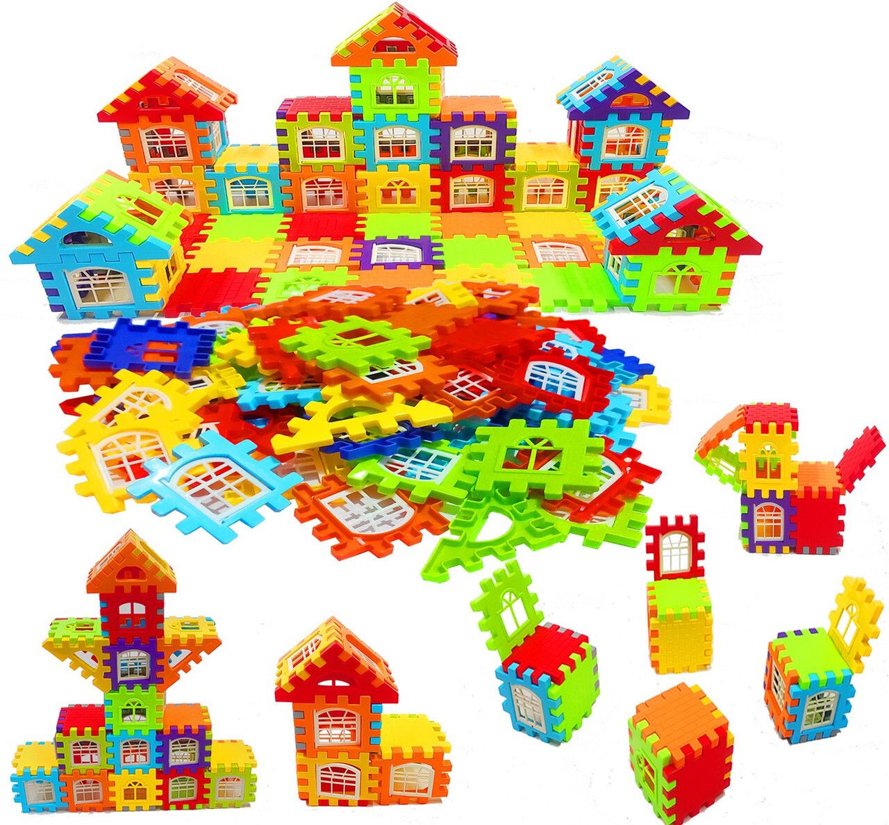 arizon HAPPY HOUSE Jumbo Interlocking House Builder Toy for Boys & Girls-picture-35
