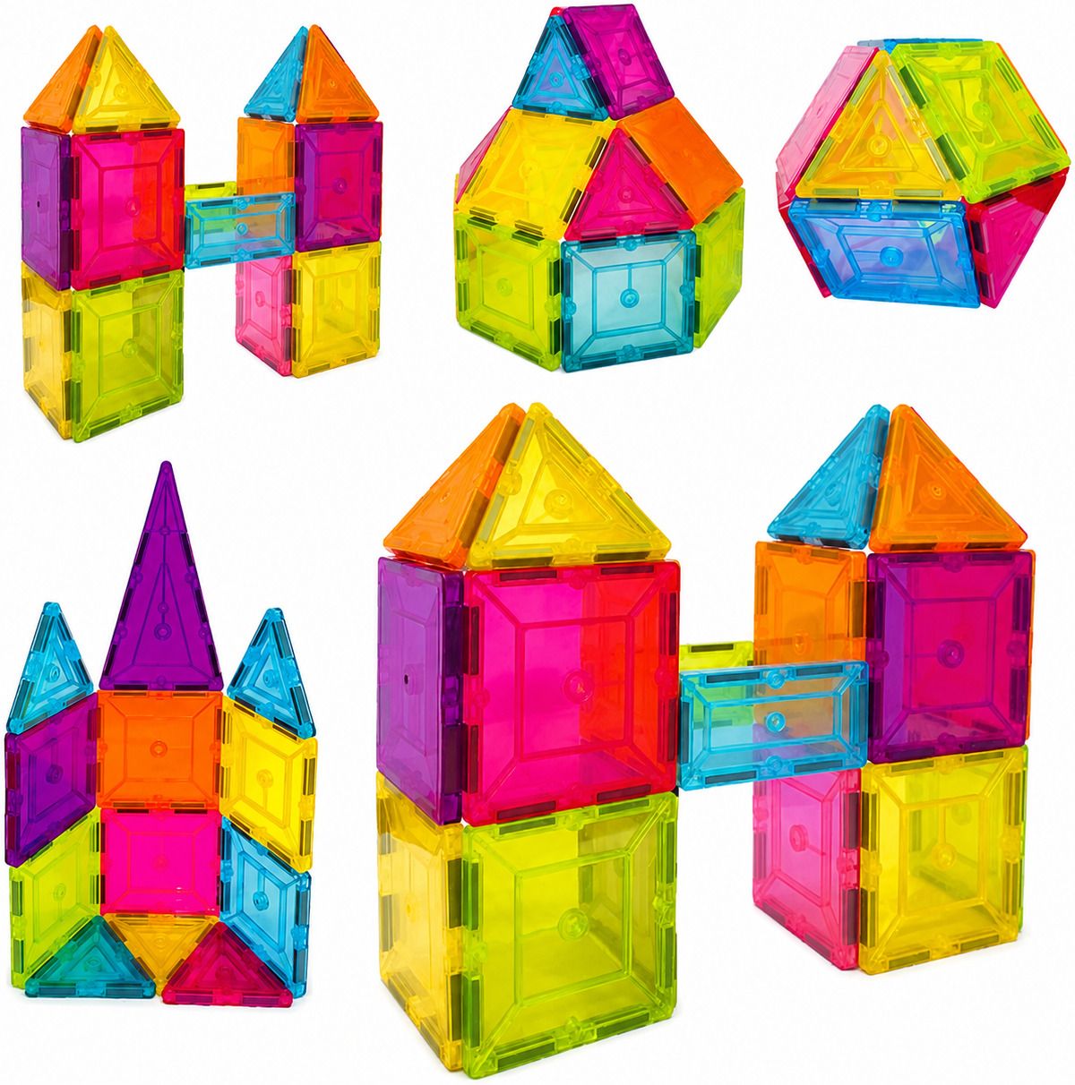 16 Pcs Magnetic Construction Tiles STEM Educational Toy for Kids 3+ Age-image-44