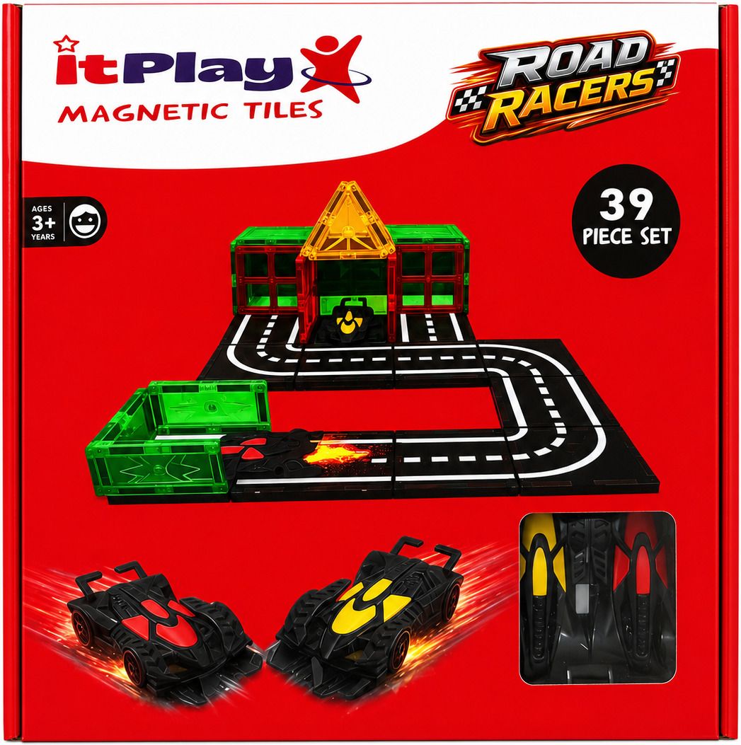 itplay Magnetic Tiles Road Racers 39 Pic Set |STEM Construction Toy for Kids3+Yr-picture-25