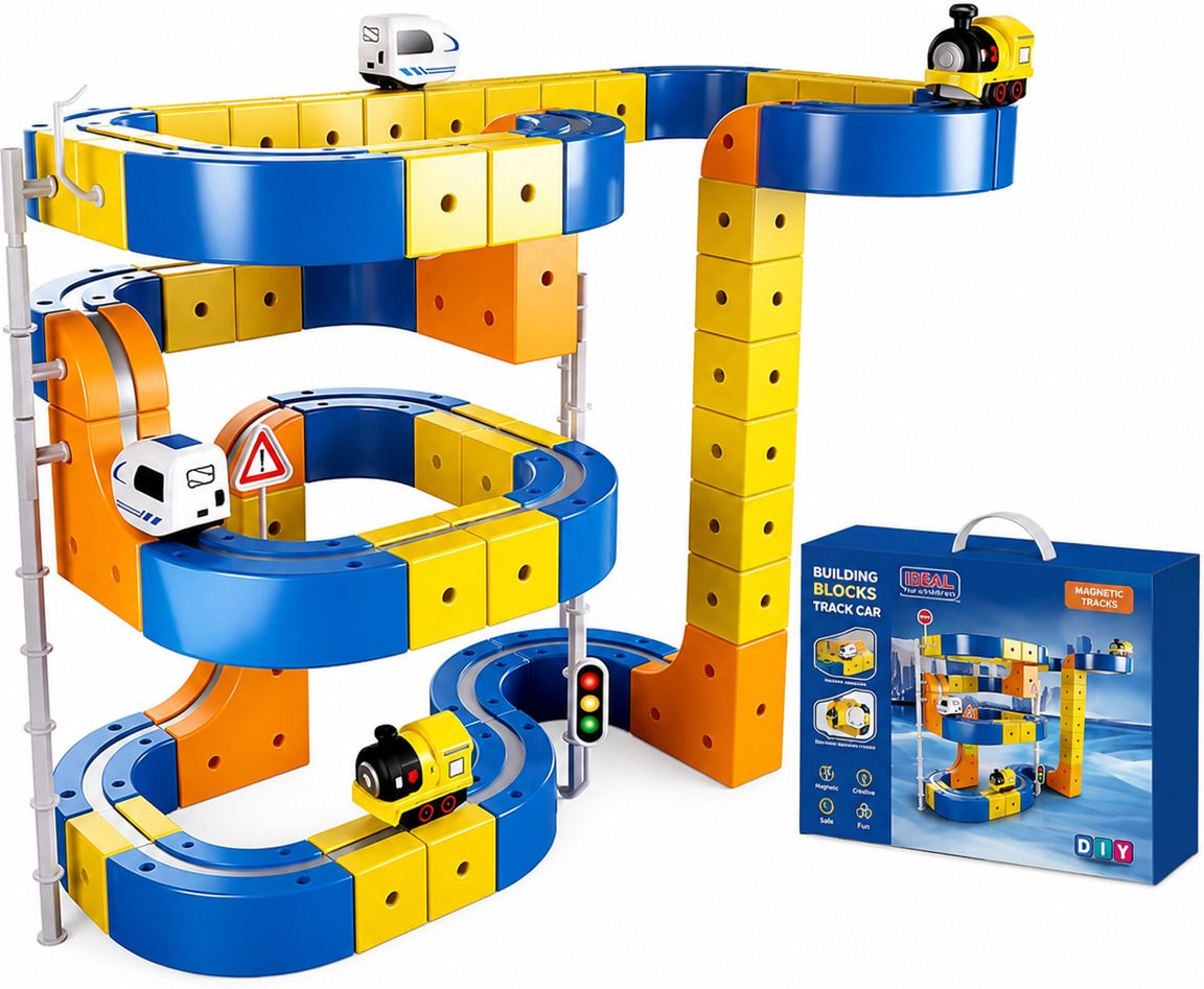 60 Pcs Magnetic Track Building Block Set Educational Construction Toy-image-28