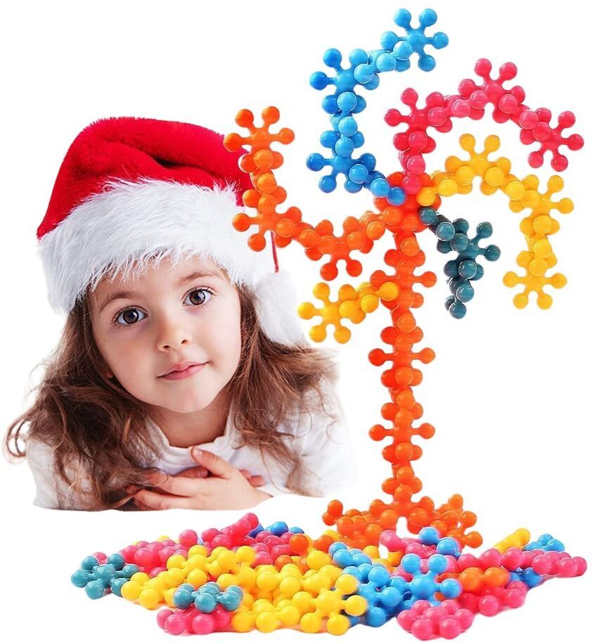 100 Pcs Snow Flick Blocks Set – Creative Snowflake Building Toy for Kids-image-1